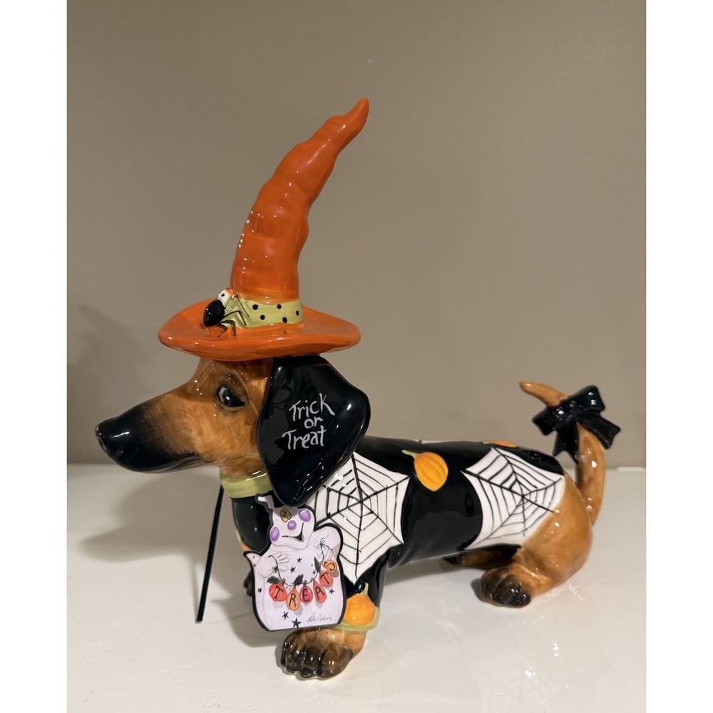 Blue Sky Clayworks Trick or Treat HALLOWEEN DACHSHUND Figurine NWT